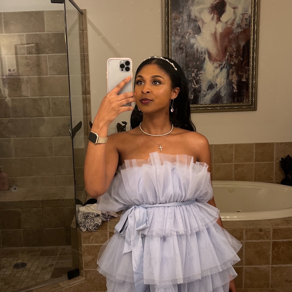Fluffy periwinkle top/ dress